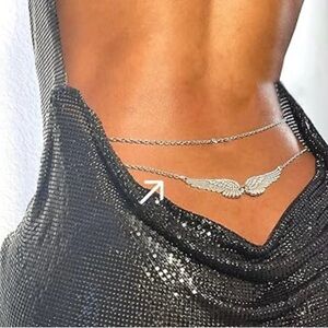 Wing Belly Chain or The Simple Belly Chain in Color Silver & Color Gold